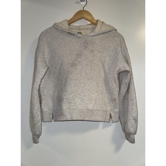 Madewell Tops - Madewell MWL Women Sweatshirt Size XXS Grey Cropped Hoodie Sweater